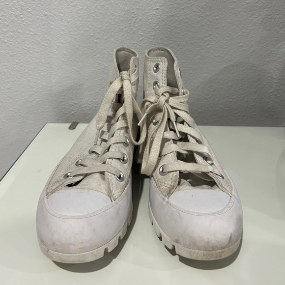 Full white high top lugged converse, size 5! Will be cleaned before shipped - Picture 4 of 5